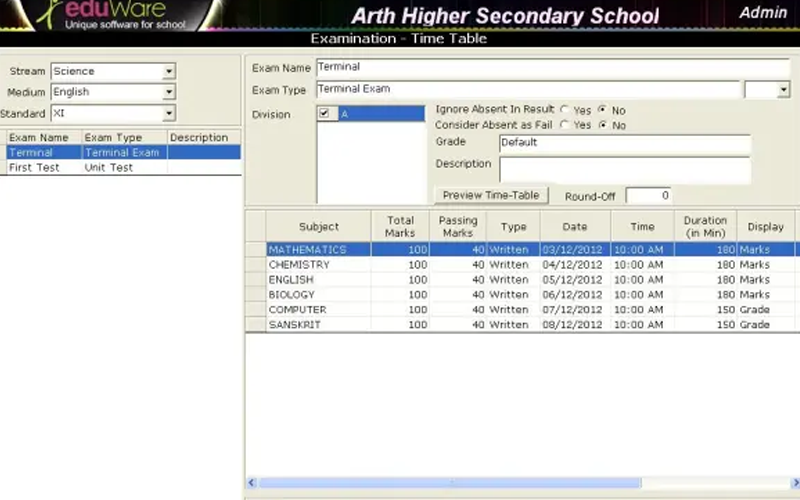 Exam Result Software
